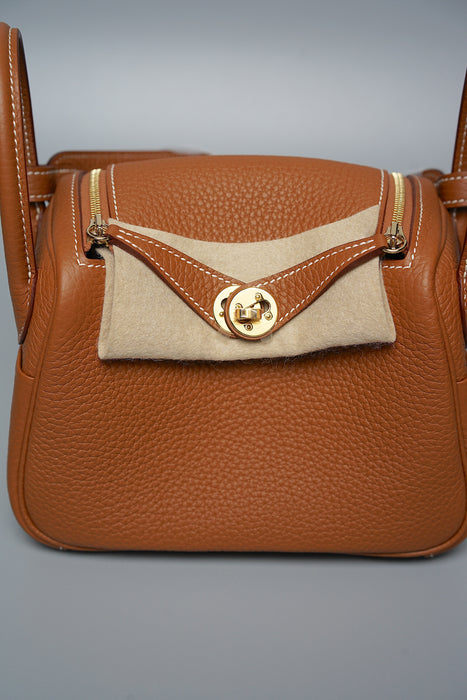 Hermes Mini Lindy in Gold Ghw (Brand New)