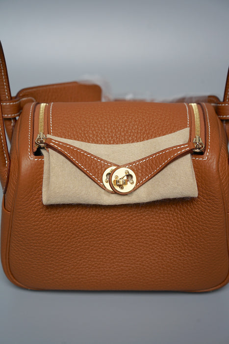 Hermes Mini Lindy in Gold Ghw (Brand New)