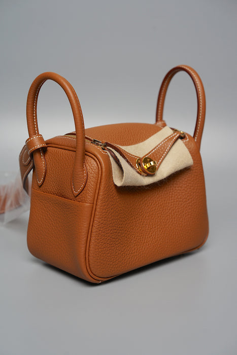 Hermes Mini Lindy in Gold Ghw (Brand New)