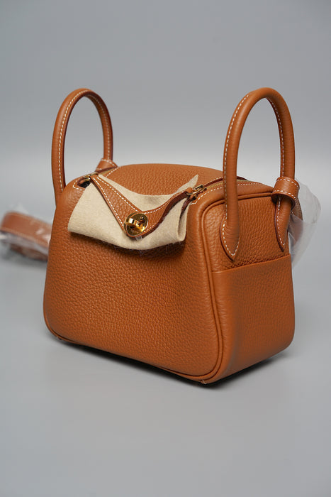 Hermes Mini Lindy in Gold Ghw (Brand New)