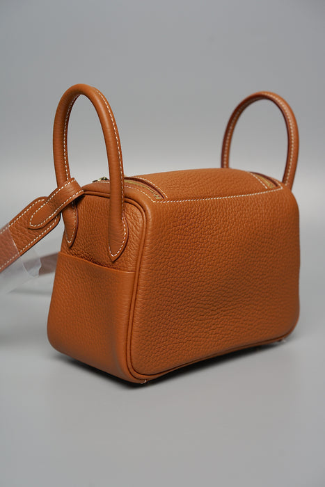 Hermes Mini Lindy in Gold Ghw (Brand New)