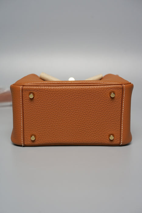 Hermes Mini Lindy in Gold Ghw (Brand New)