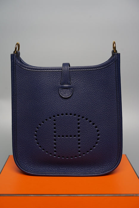 Hermes Mini Evelyne in Blue Sapphire Maurice Ghw