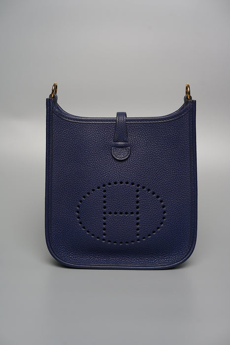 Hermes Mini Evelyne in Blue Sapphire Maurice Ghw