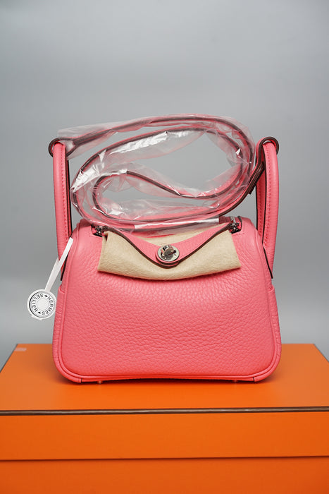 Hermes Mini Lindy II in Rose Azalee Phw (Brand New)