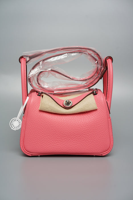 Hermes Mini Lindy II in Rose Azalee Phw (Brand New)