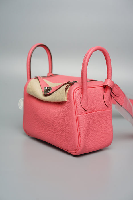 Hermes Mini Lindy II in Rose Azalee Phw (Brand New)