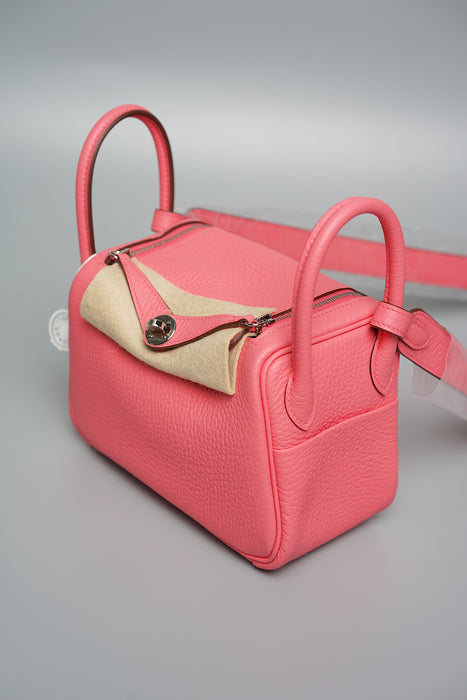 Hermes Mini Lindy II in Rose Azalee Phw (Brand New)