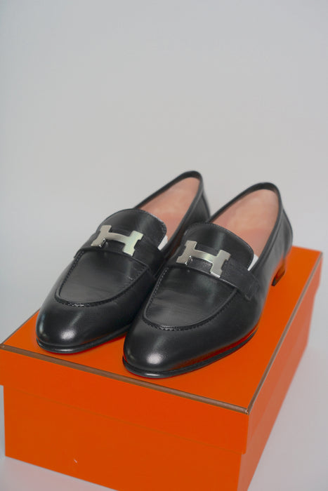 Hermes Paris Loafers in Black Size 40 (Brand New)