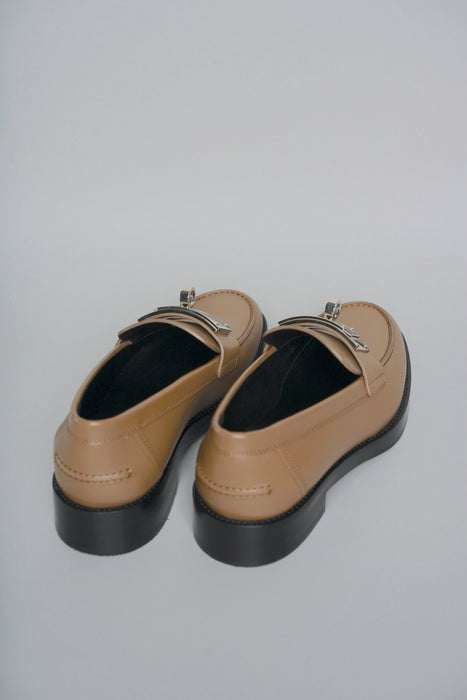 Hermes Paris Loafers in Etoupe Size 38.5 (Brand new)