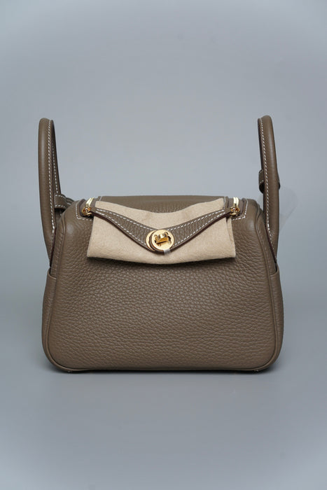 Hermes Mini Lindy II in Etoupe Ghw (Brand New)