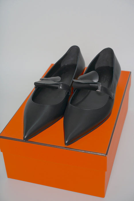 Hermes Ballerine Flats in Black Size 38 (Brand new)