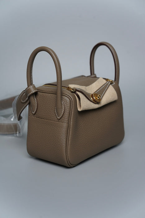 Hermes Mini Lindy II in Etoupe Ghw (Brand New)