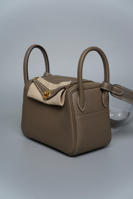 Hermes Mini Lindy II in Etoupe Ghw (Brand New)