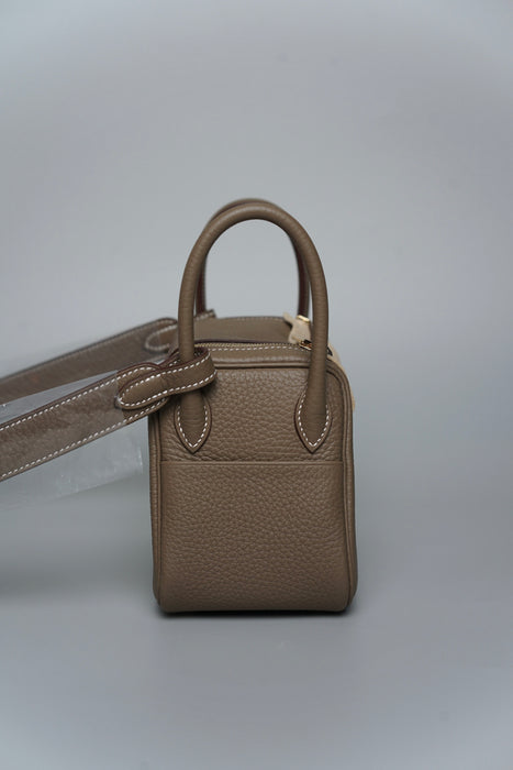 Hermes Mini Lindy II in Etoupe Ghw (Brand New)