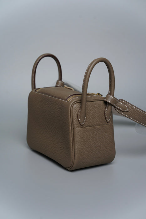 Hermes Mini Lindy II in Etoupe Ghw (Brand New)