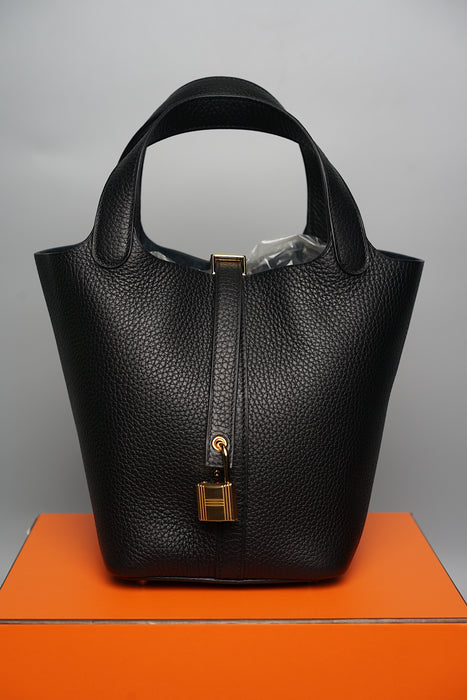 Hermes Picotin 18 in Noir Ghw (Brand New)