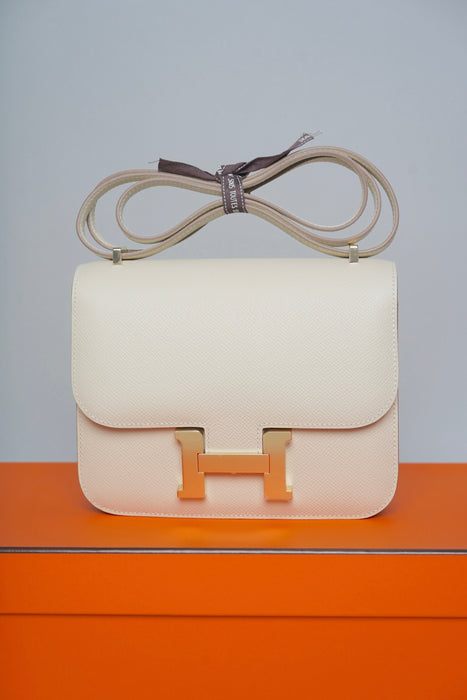 Hermes Constance 18 in Craie Epsom Ghw