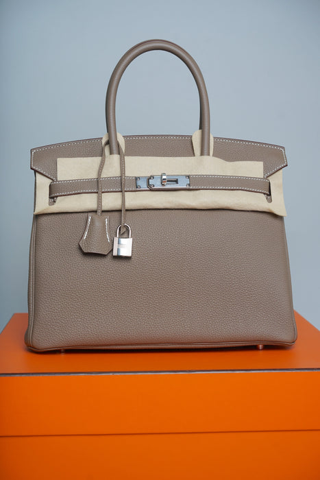 Hermes Birkin 30 in Etoupe Togo Phw (Brand New)