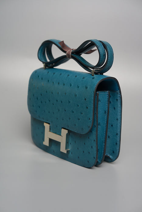 Hermes Constance 18 in Cobalt Ostrich Phw