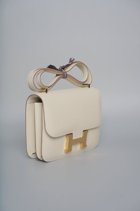 Hermes Constance 18 in Craie Epsom Ghw