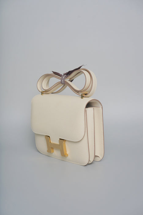 Hermes Constance 18 in Craie Epsom Ghw