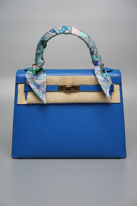 Hermes Kelly 25 Sellier in Bleu Zellige Ghw