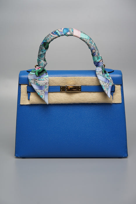 Hermes Kelly 25 Sellier in Bleu Zellige Ghw