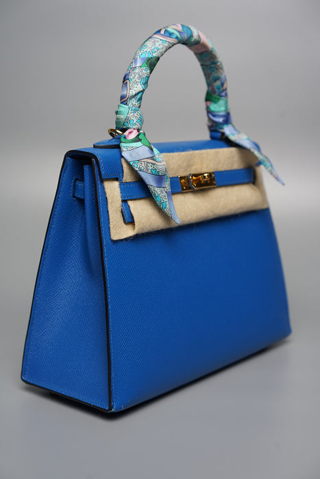 Hermes Kelly 25 Sellier in Bleu Zellige Ghw