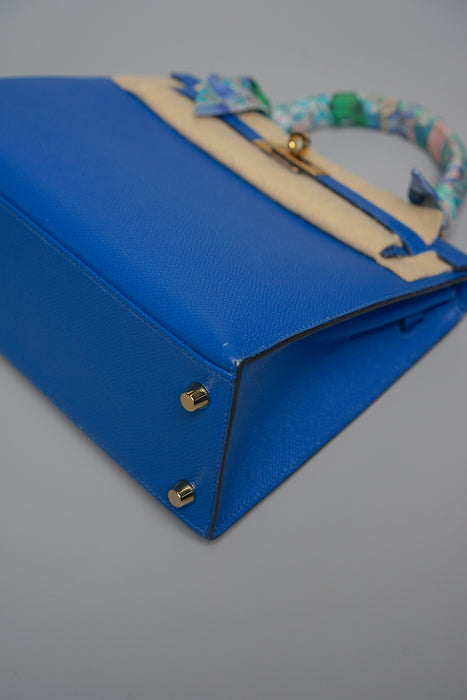 Hermes Kelly 25 Sellier in Bleu Zellige Ghw