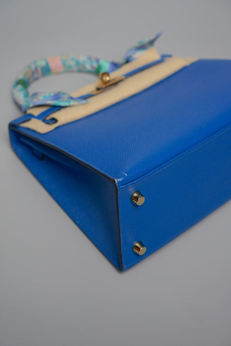 Hermes Kelly 25 Sellier in Bleu Zellige Ghw