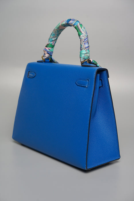 Hermes Kelly 25 Sellier in Bleu Zellige Ghw