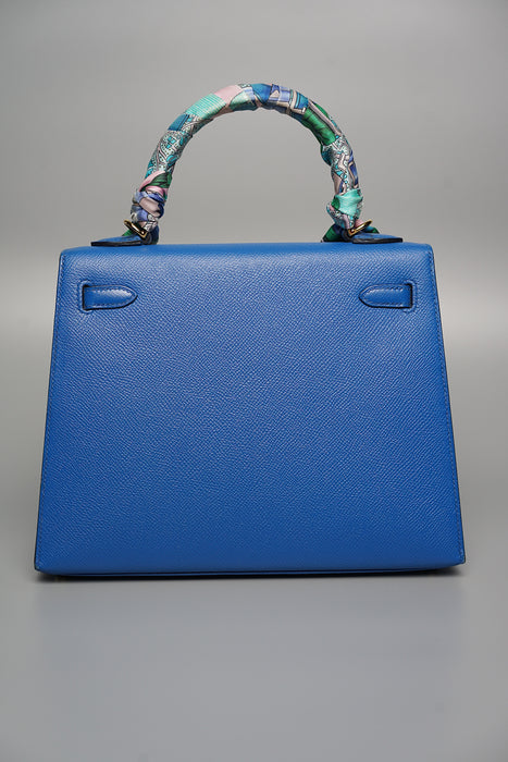 Hermes Kelly 25 Sellier in Bleu Zellige Ghw