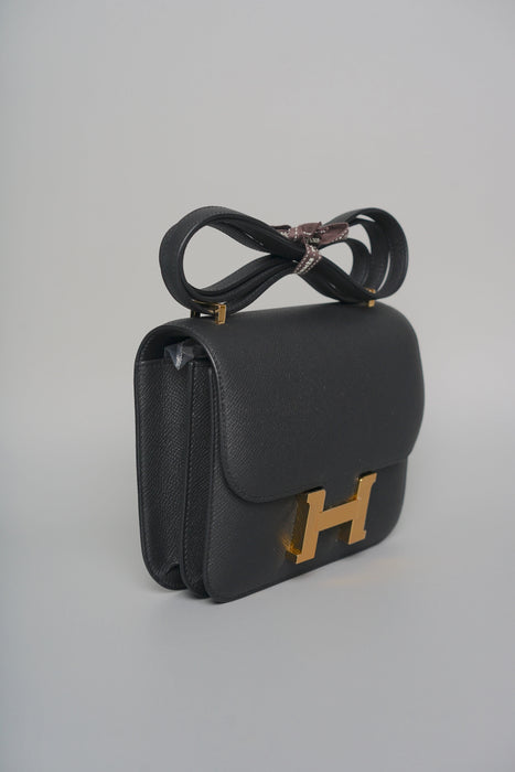 Hermes Constance 18 in Black Epsom Ghw (Brand New)