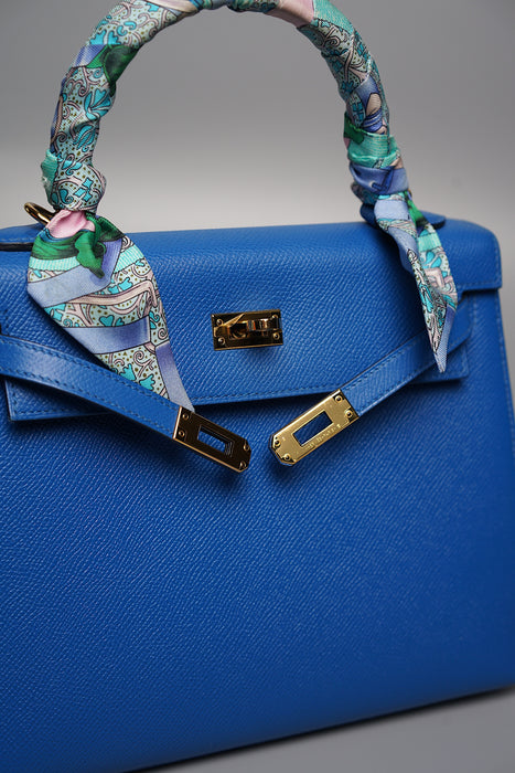 Hermes Kelly 25 Sellier in Bleu Zellige Ghw