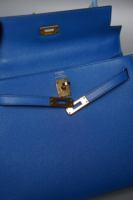 Hermes Kelly 25 Sellier in Bleu Zellige Ghw