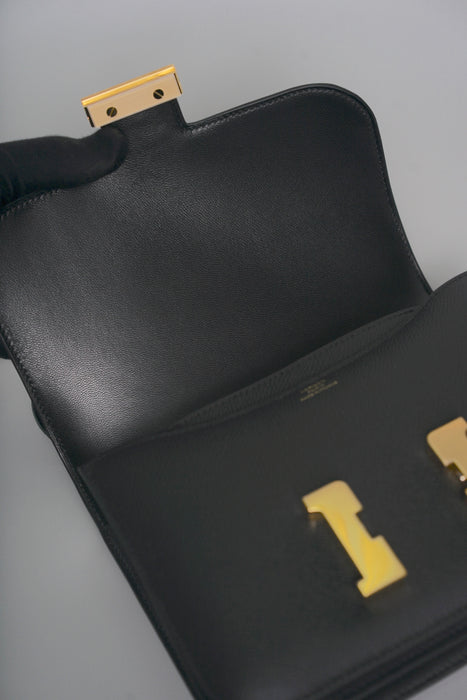 Hermes Constance 18 in Black Epsom Ghw (Brand New)