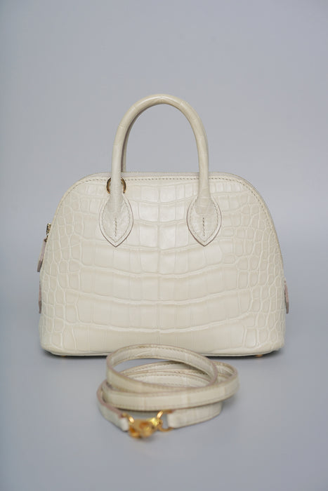 Hermes Mini Bolide in Beton Matte Alligator Ghw