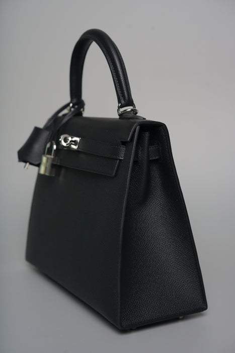 Hermes Kelly 25 II Sellier in Noir Epsom Phw
