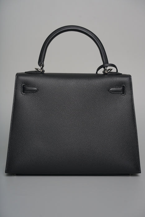 Hermes Kelly 25 II Sellier in Noir Epsom Phw