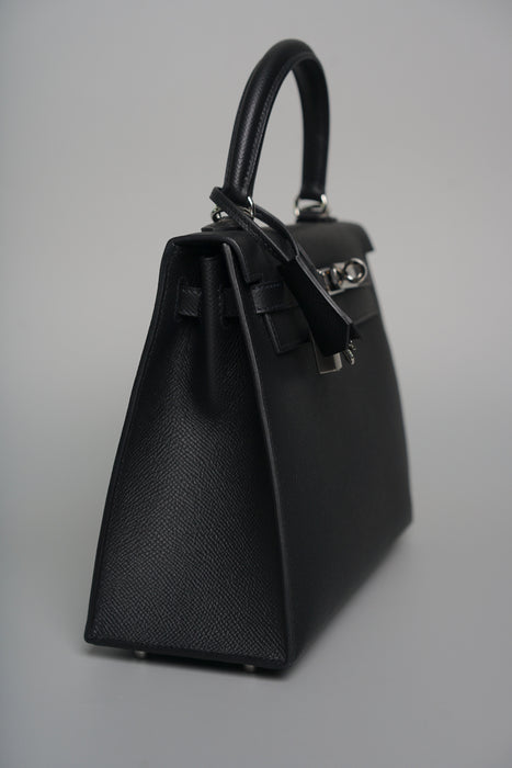 Hermes Kelly 25 II Sellier in Noir Epsom Phw