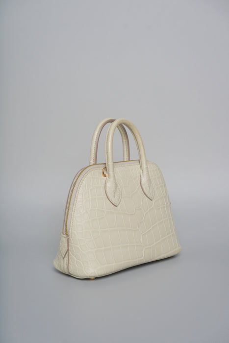 Hermes Mini Bolide in Beton Matte Alligator Ghw