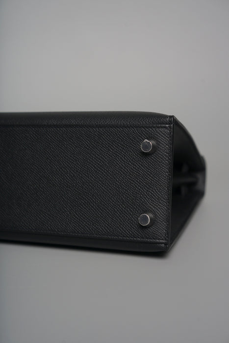 Hermes Kelly 25 II Sellier in Noir Epsom Phw