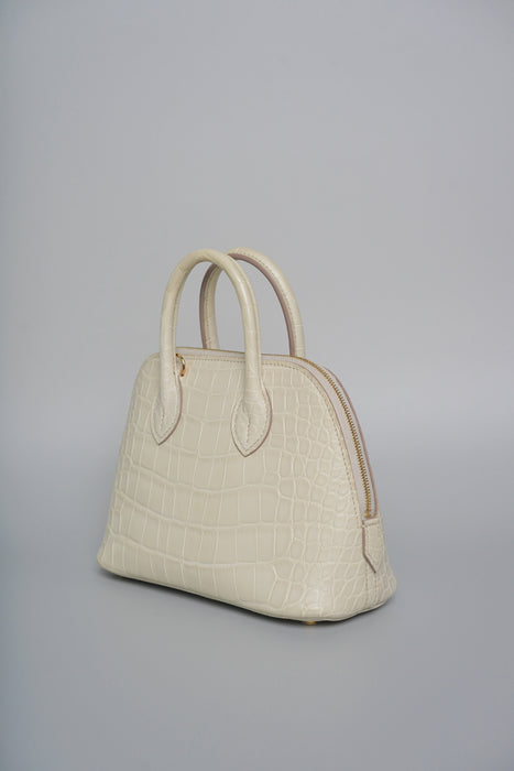 Hermes Mini Bolide in Beton Matte Alligator Ghw