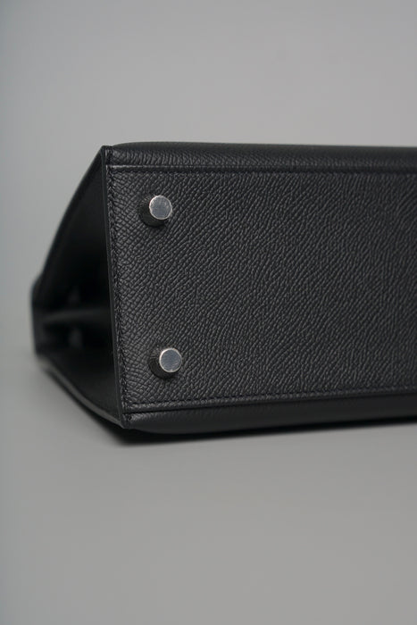 Hermes Kelly 25 II Sellier in Noir Epsom Phw