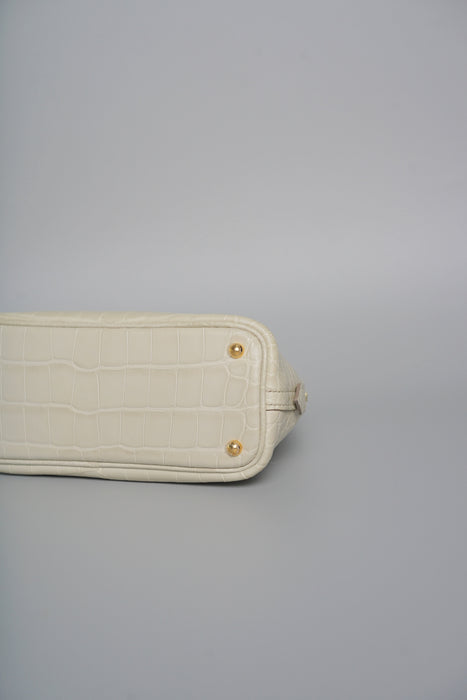 Hermes Mini Bolide in Beton Matte Alligator Ghw