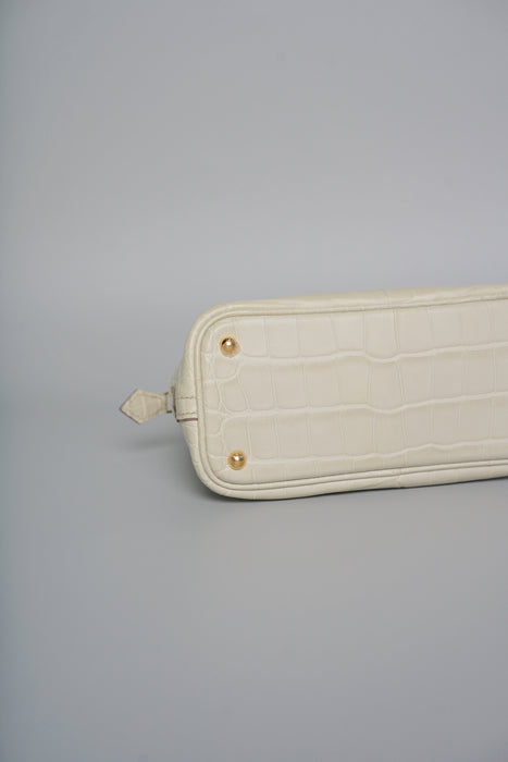 Hermes Mini Bolide in Beton Matte Alligator Ghw