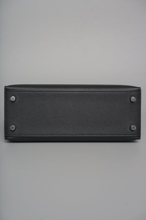 Hermes Kelly 25 II Sellier in Noir Epsom Phw