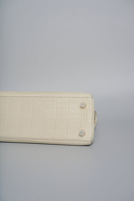 Hermes Kelly 25 in Beton Matte Alligator Ghw