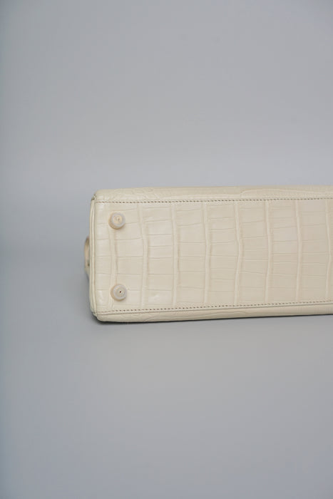 Hermes Kelly 25 in Beton Matte Alligator Ghw